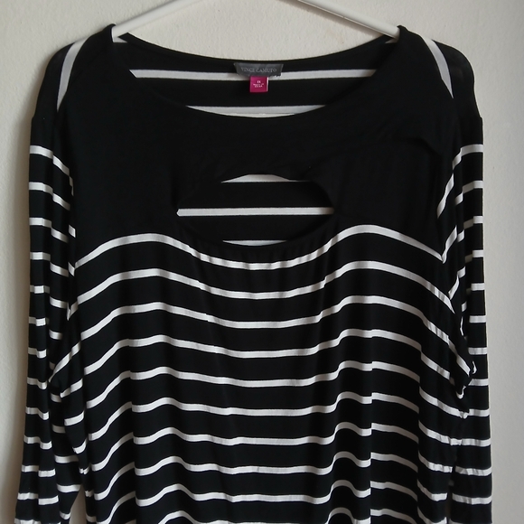 Vince Camuto Women’s Stripe 3/4 Sleeve Sz 1X Top - Picture 4 of 12